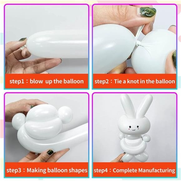 100Pcs 260 Balloons White Long Balloons for Balloon Garland Thickening Skinny - Picture 5 of 7